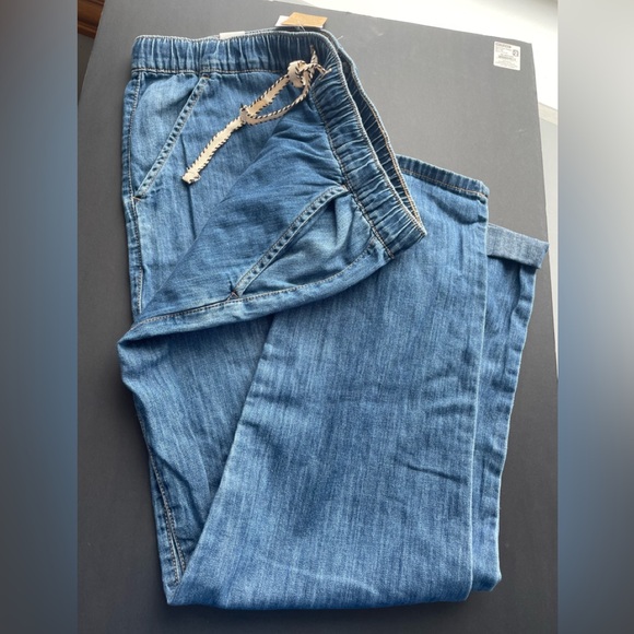 Roxy Pants - NWT cotton XL Roxy beach denim tie waist pant jogger style drawstring
